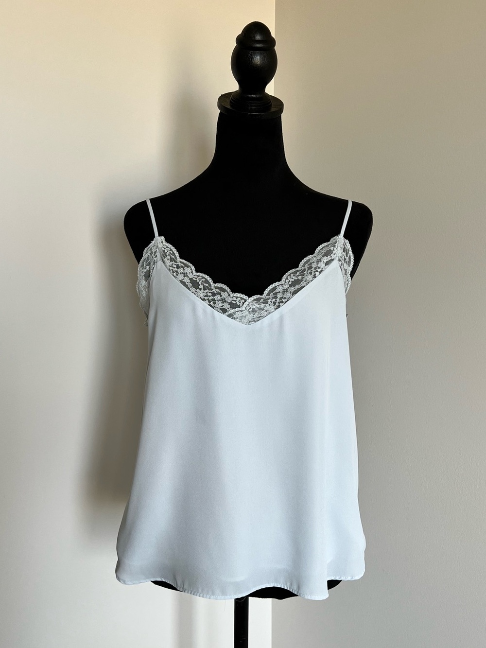 Dex Powder Blue Chiffon Lace-Trim Camisole
